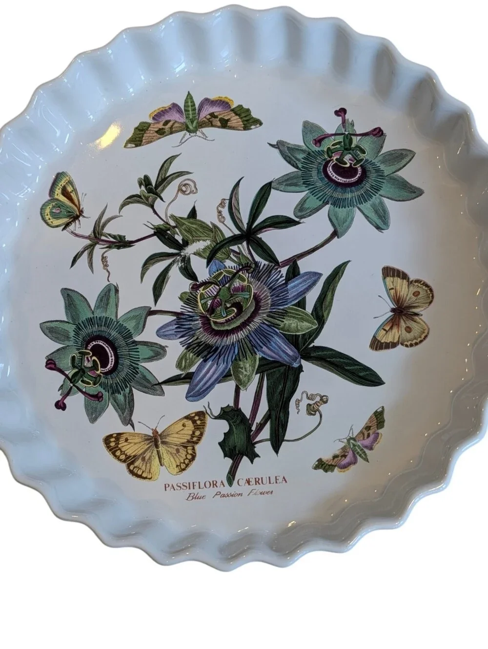 Vintage Portmeirion Fully Vitrified Botanic Garden Blue Passion Flower Oven Dish